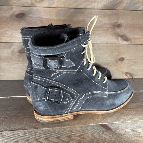 rockport mens size 10 shoes blue suede lace up comfort boots - Picture 2 of 8